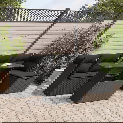 vidaXL 6-dijelni set vrtnih sofa s jastucima crni od poliratana Cijene