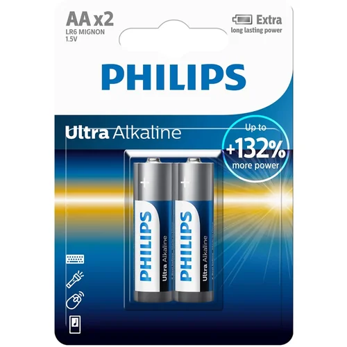 Philips 1x2 Ultra Alkaline AA Batterie - baterije