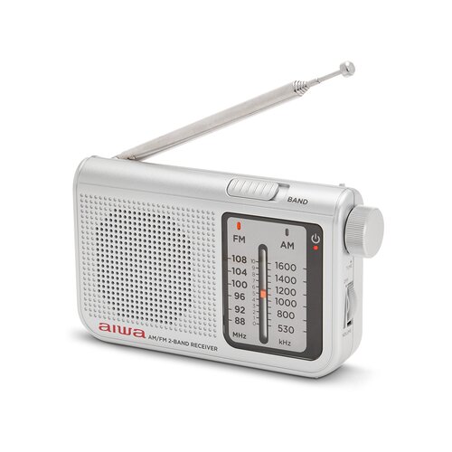 Aiwa RS-55SL Classic majhen radio s tekstilnim držalom in slušalkami v kovinskem ohišju Cene