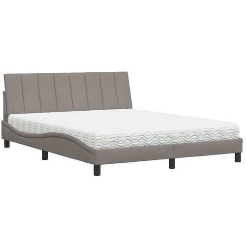  Krevet s madracem Hanko smeđesivi 160x200 cm tkanina Slike