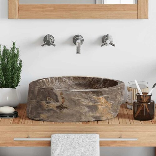  Umivaonik od fosilnog kamena 45 x 35 x 15 cm krem Cijene