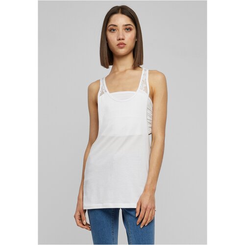UC Ladies Women&amp;#039;s Floral Laces Loose Tank White Slike