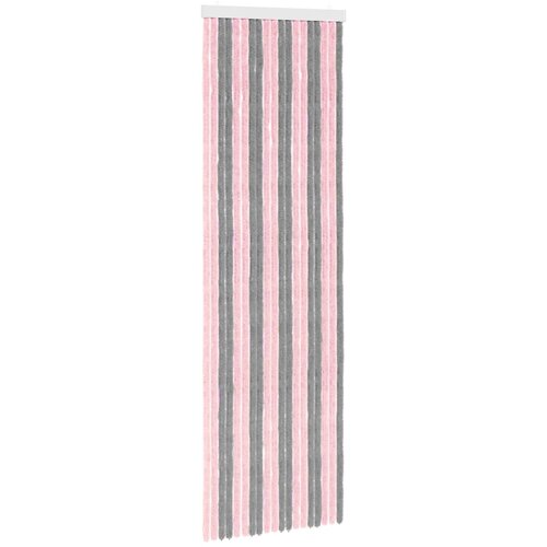 vidaXL Zavjesa protiv insekata Chenille Srebrno siva i ružičasta - Srebrno siva i ružičasta (dvostripa) 56 x 185 cm Cijene