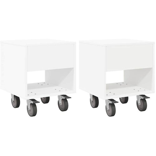 vidaXL Nočna omarica 2 pcs Bela 40,5 x 40 x 48 cm Konstruiran les, (5000160447) Cene