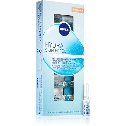 Nivea Hydra Skin Effect 7 Days Ampoule Treatment vlažilni serum v ampulah 7 ml za ženske Slike