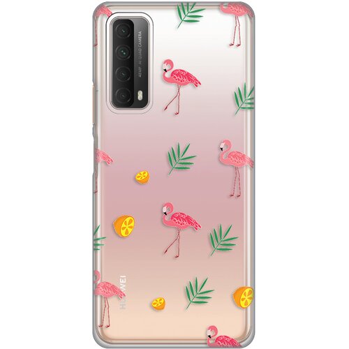 maska silikonska print skin za huawei p smart 2021 flamingos Slike