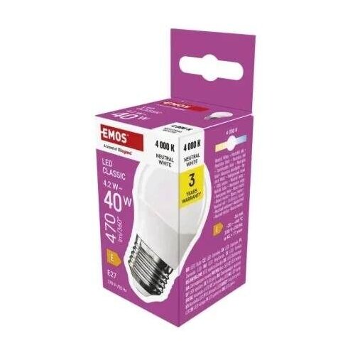Emos Led sijalica Mini Globe 4,2 W E27 Neutralno bela ZQ6E23 Cene