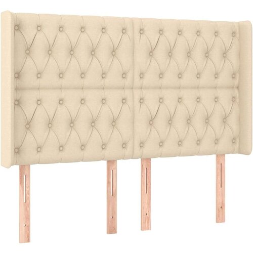  Krevet box spring s madracem LED krem 140x190 cm od tkanine Slike