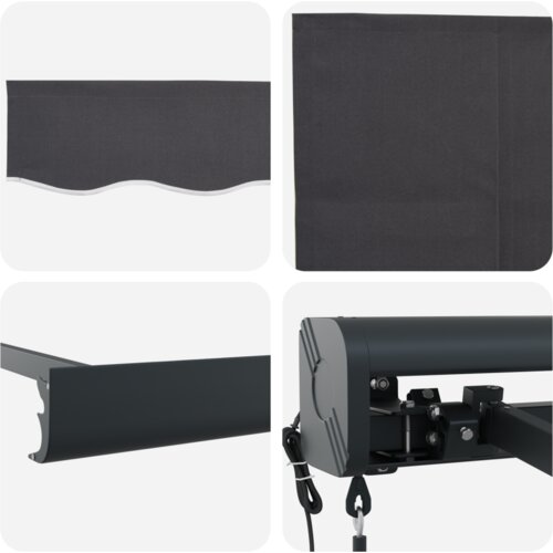 vidaXL Automatska uvlačiva tenda narančasta i bijela 350x250 cm Cene