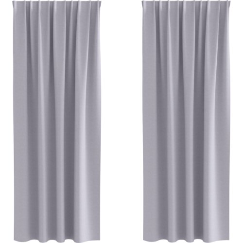 VidaXL Zavjese sa zavjesama 2 pcs Metalna siva 245 x 140 cm Poliester Slike