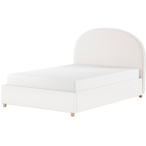 Vipack Bijeli tapecirani bračni krevet s prostorom za odlaganje s podnicom 140x200 cm Moon &ndash; Cijene