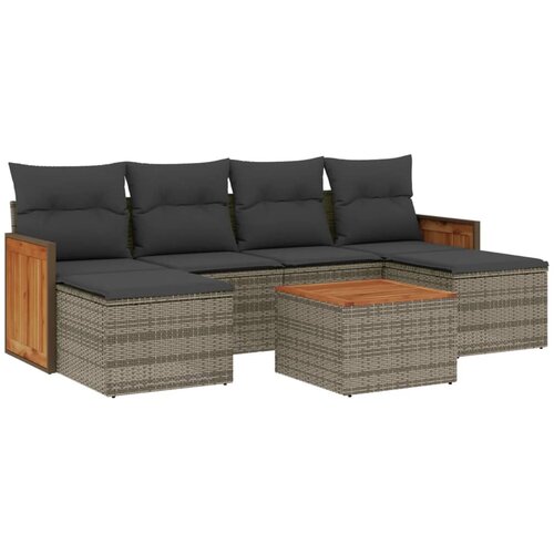  7-dijelni set vrtnih sofa sivi od poliratana Cijene