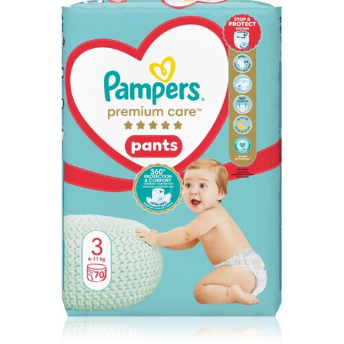 Pampers Premium Care Pants Size 3 jednokratne pelene-gaćice 6-11 kg 70 kom Slike