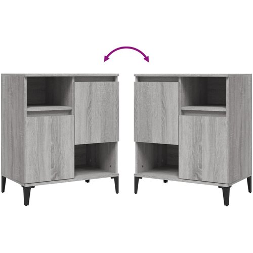  Komode 3 kom boja hrasta 60 x 35 x 70 cm od konstruiranog drva Slike