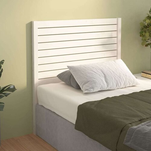 VidaXL Uzglavlje za krevet bijelo 81 x 4 x 100 cm od masivne borovine Slike