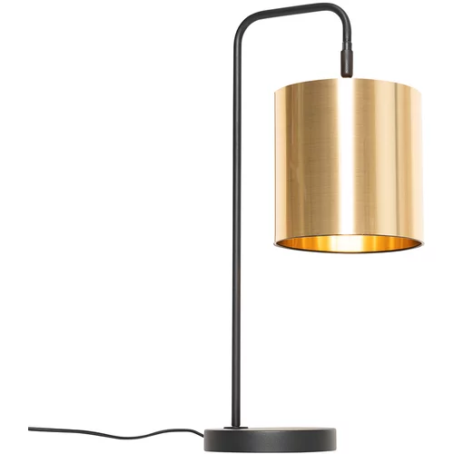 QAZQA Moderna namizna svetilka črna z zlatom - Lofty
