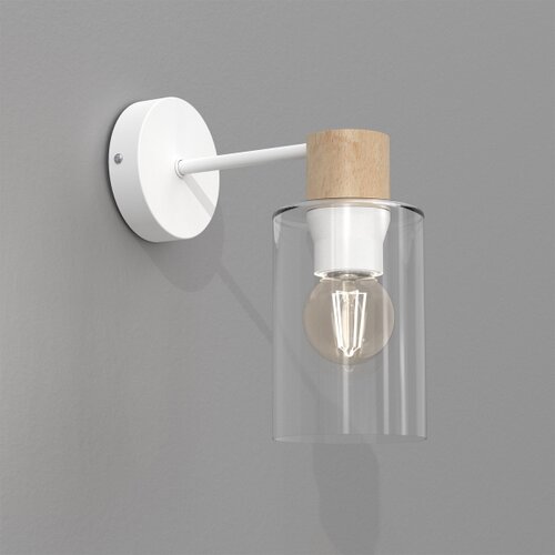  Zidna lampa MADERA 1xE27/60W/230V bela/drvo Slike