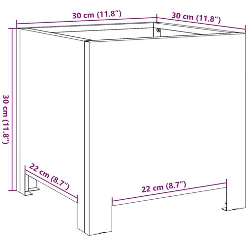 VidaXL Vrtne sadilice 2 kom antracit 30x30x30 cm čelične Slike