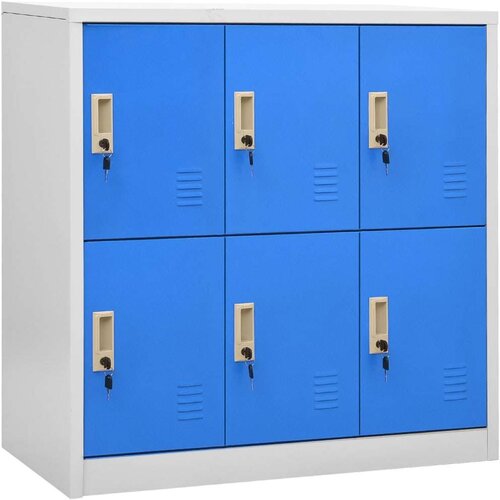 VidaXL Ormarići s ključem 5 kom svjetlosivi/plavi 90x45x92,5 cm čelik Slike