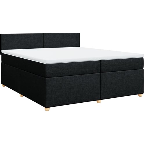  Krevet s oprugama i madracem crni 200x200 cm od tkanine Slike