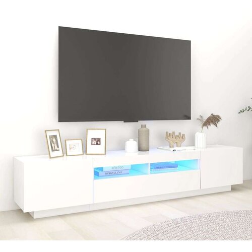 vidaXL TV ormarić s LED svjetlima bijeli 200 x 35 x 40 cm Cene