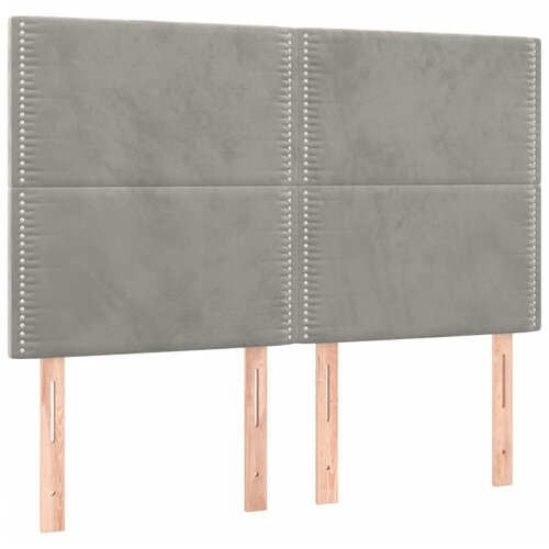 Maison Chic Posteljno vzglavje - Vzglavna omarica 4 kosa svetlo siv 72x5x78/88 cm žamet, (22077338) Cene