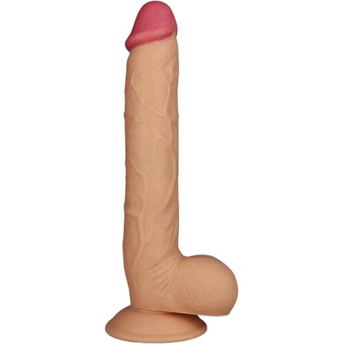 Lovetoy King-Sized - realistični testikularni dildo s vakuumskom čašicom - 25 cm (prirodni) Cene