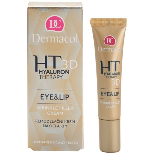 Dermacol 3D hyaluron therapy eye&amp;amp;lip wrinkle filler cream preoblikovalna krema za oči in ustnice 15 ml za ženske Slike