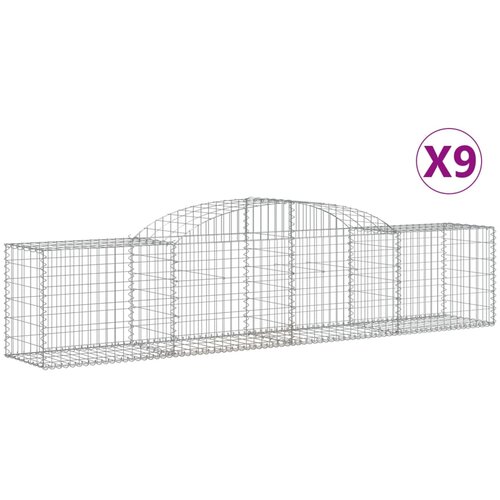  Lučne gabionske ko&amp;scaron;are 9 kom 300x50x60/80 cm pocinčano željezo Slike
