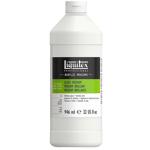 LIQUITEX Professional Pleskarsko sredstvo sijoč medij in firnež (946 ml, Primerno za: Akrilne barve) Slike