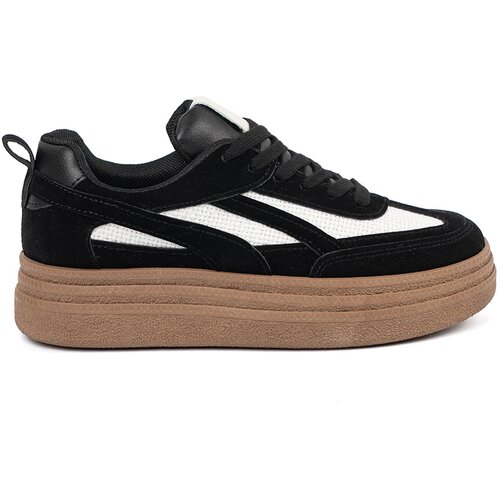 Shelvt Black women's sneakers with white inserts. Cijene