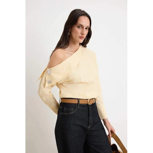 TRENDYOLMILLA ženski set bluze i pantalona Twoss26Bz00666, žuta-multikolor Cene