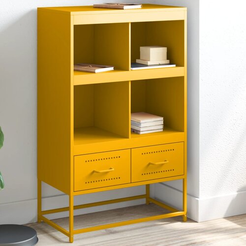 VidaXL Visoka komoda boja senfa 68,5x39x111,5cm hladno valjanog čelika Slike