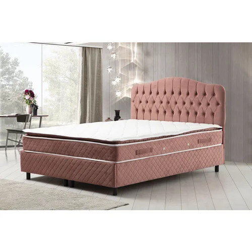 Hanah home Vassi Set 150 x 200 v3 - Dusty Rose dvojna boxspring postelja, (20976107)