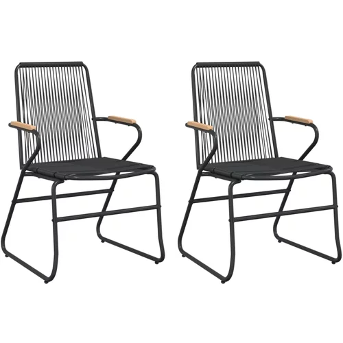 vidaXL Vrtni stoli 2 kosa črni 58x59x85,5 cm PVC ratan, (20660634)