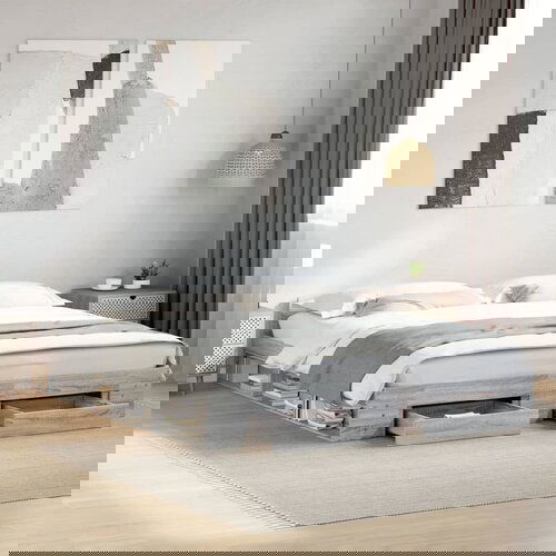 Furnova Posteljni okvir s predali siva sonoma 180x200 cm inženirski les, (21939574) Slike