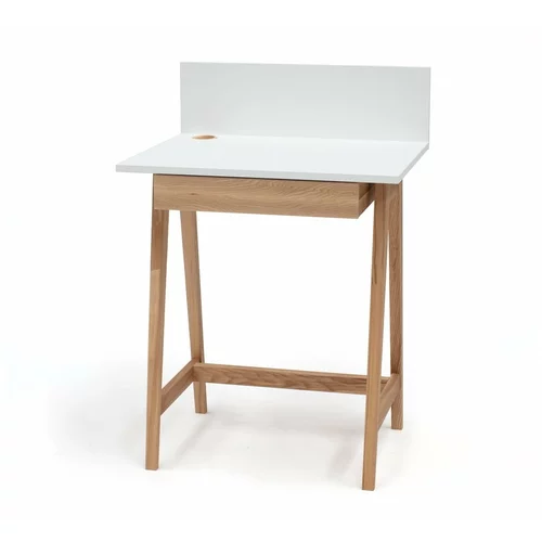 Ragaba bijeli radni stol s podnožjem od jasena Luka, duljina 65 cm