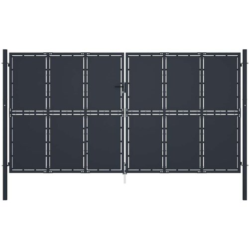 vidaXL Vrtna vrata iz jekla 400x200 cm antracitna Cene
