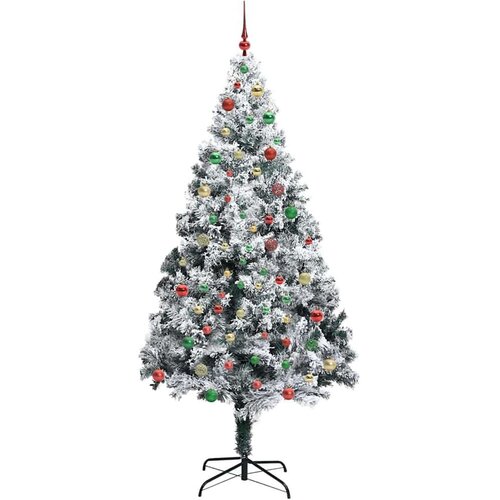 VidaXL Umjetno božićno drvce s 300 LED svjetlima Zelena 240 x 150 cm Slike