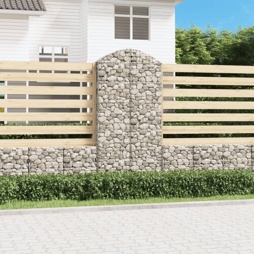 vidaXL Gabionska košara s lukom 100x30x200/220 cm pocinčano željezo Cijene
