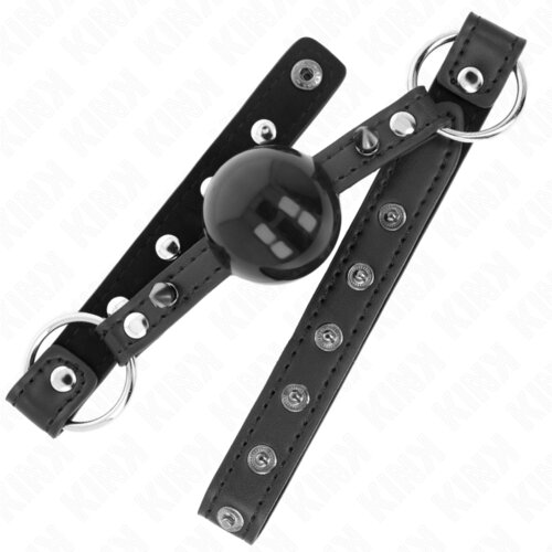 Kink Gag With Tip Rivet And Snap Lock Black (4 Cm) Slike