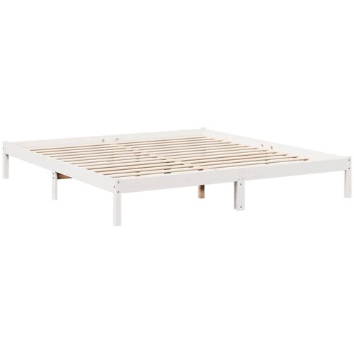  Dugi okvir kreveta bez madraca bijeli 180 x 220 cm od borovine Slike