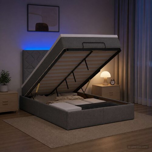  Krevet od pjene s madracem i LED-om Tamnosiva 120 x 190 cm Cene