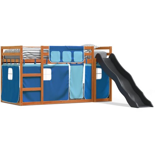 VidaXL Pograd s toboganom in zavesami moder 90x190 cm Slike