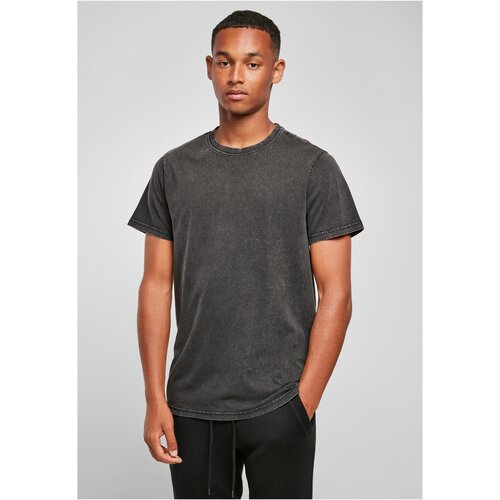 Build Your Brand Plus Size Acid Washed Tee Round Neck Black Slike