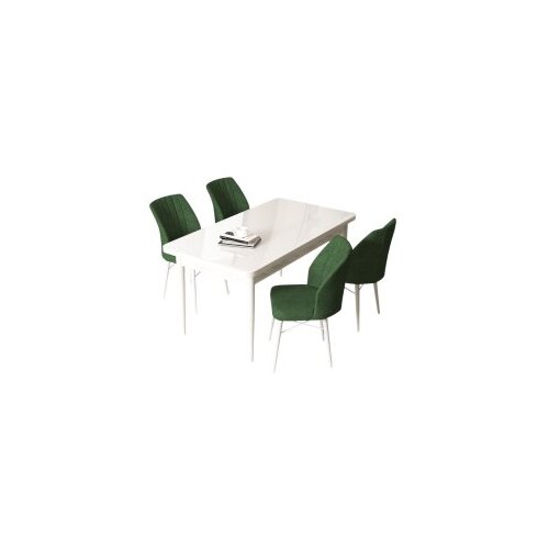 Hanah home set trpezarijski sto i 4 stolice arp white khaki Cene