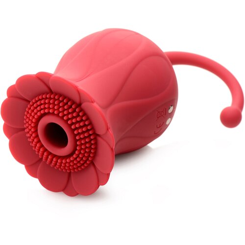Bloomgasm Royalty Rose Textured Suction Clit Stimulator Red Slike