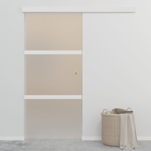 In Drsna vrata ESG steklo in aluminij 90x205 cm srebrna Slike