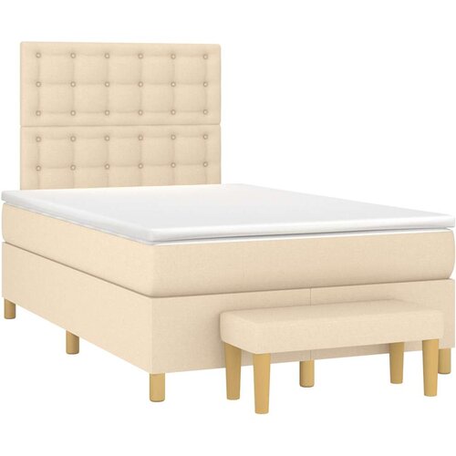  Krevet box spring s madracem krem 120 x 190 cm od tkanine Cene