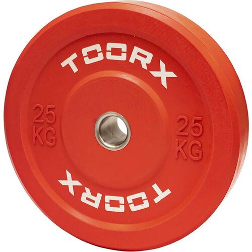  Olimpijski bumper pločati uteg Toorx 25 kg, crveni Cijene